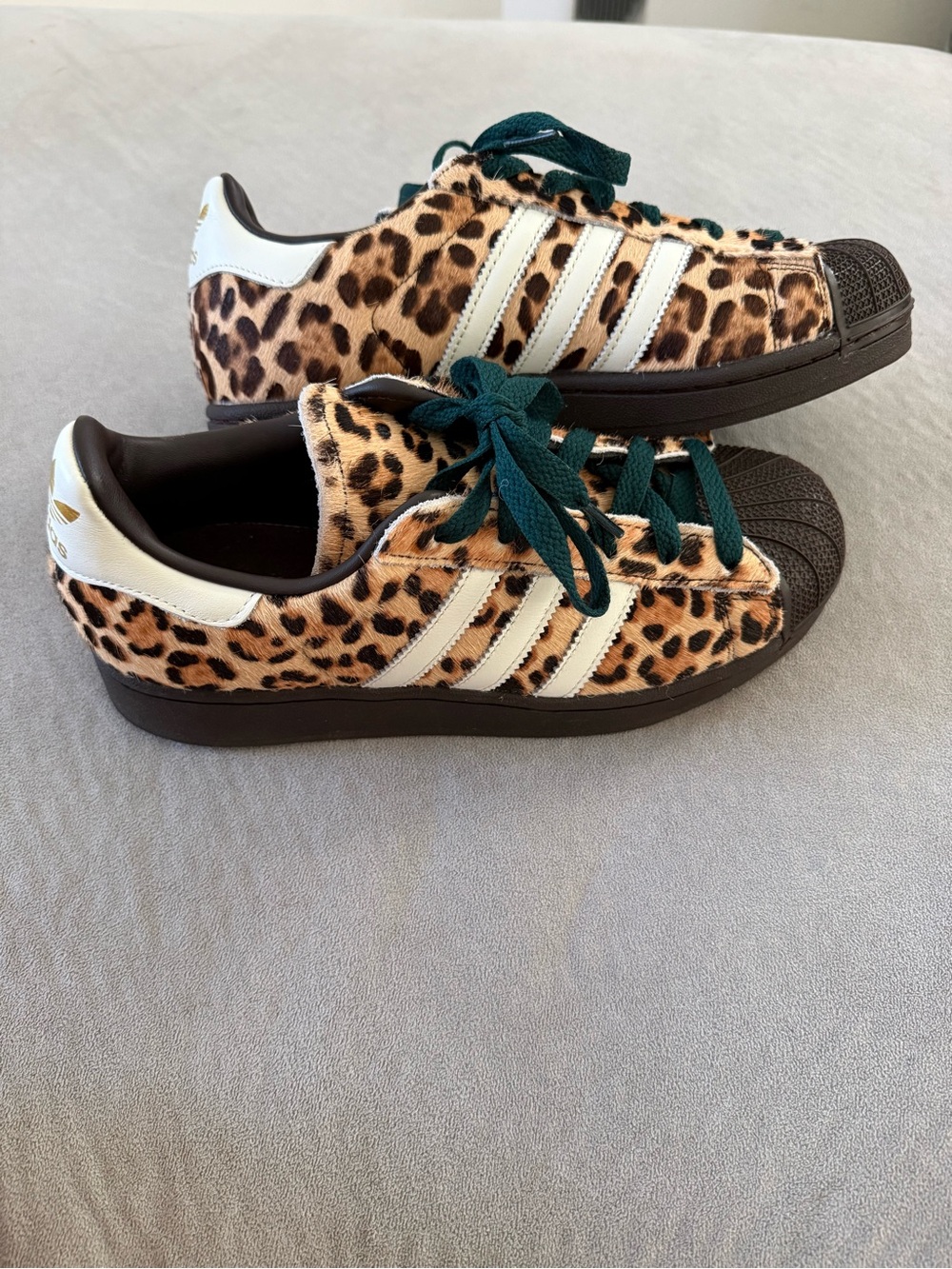 Adidas Women's Leopard Print Low-Top Sneakers in Brown